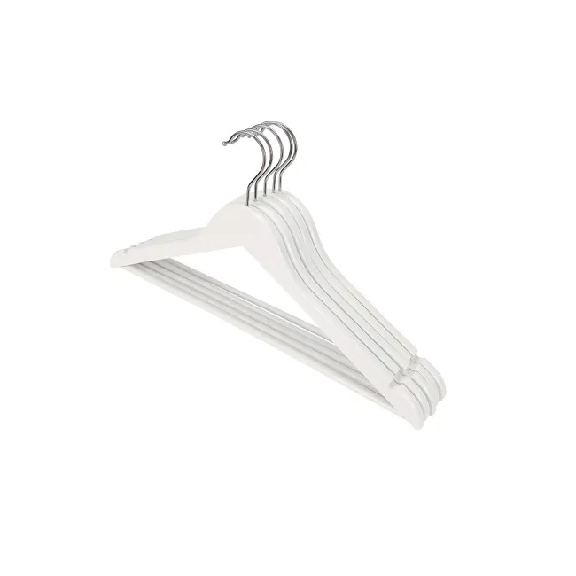 Set 8 perchas de madera 44,5x1,2x23cm color blanco – 5 eur